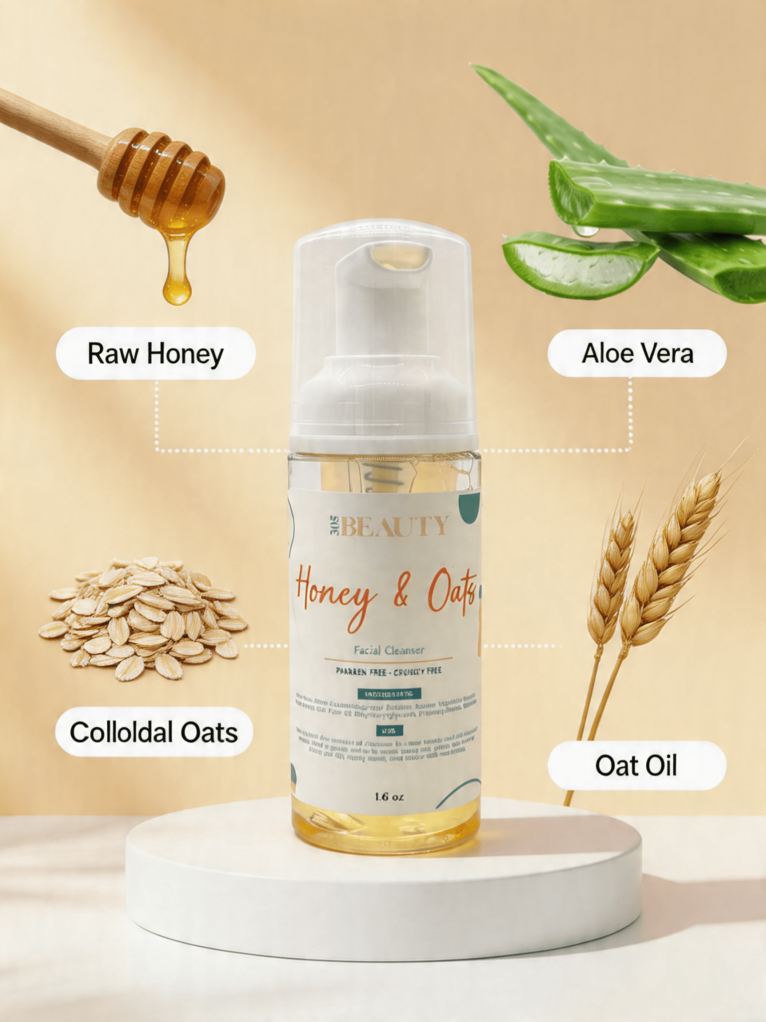 Honey and Oats Facial Cleanser Secondary image