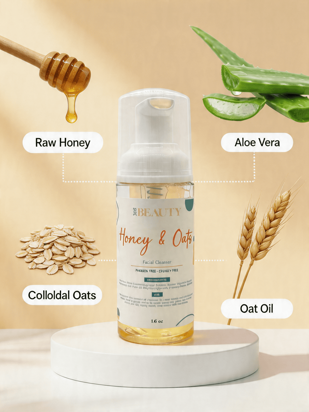 Honey and Oats Facial Cleanser - 305 Beauty